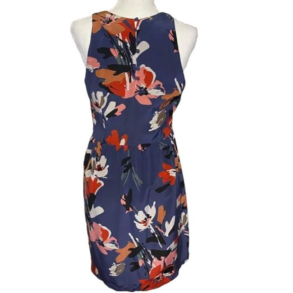 𝅺HARLYN 100% Silk Floral Blue Multicolored Pocket Dress Size M‎ - Picture 3 of 10